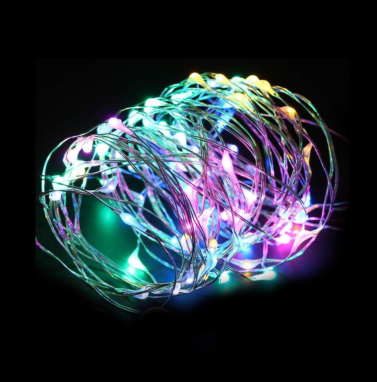 LED Lights Aluminium Wire Multi-Colour Micro 2 Settings Flashing Steady LED 5m 6112