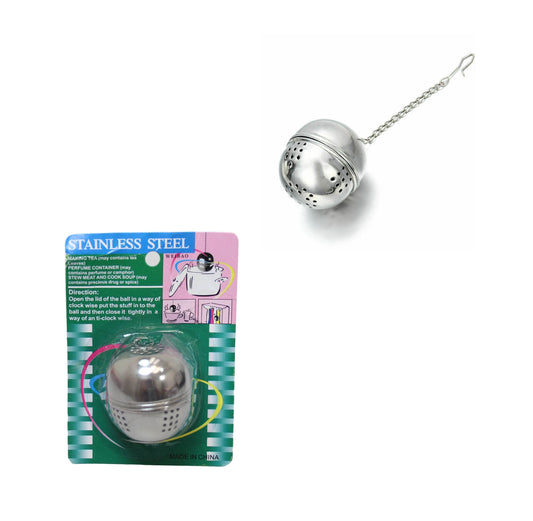 Stainless Steel Loose Leaf Herb Tea Infuser Ball with Chain 5 x 5 cm 6124
