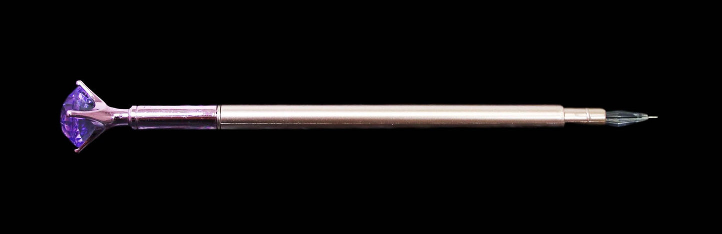 Black Ink Pen Diamond  Top Metallic Style 18 cm Assorted Colours 6219