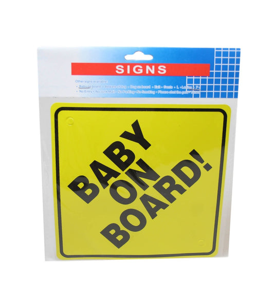 'Baby On Board' Safety First Baby Car Window Yellow Black Baby Safety Card 15 cm 6247