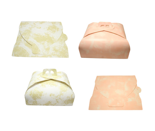 Paper Cake Box Pink/Gold Festive Square Easy Assemble 28cm x 38cm 1 Pack 6276