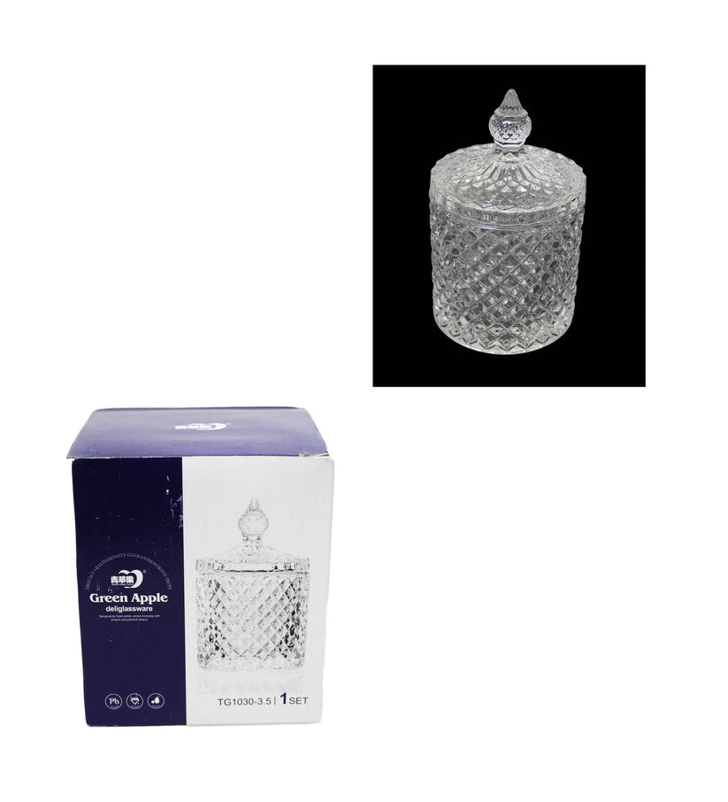 Crystal Glass Jar Sweets Sugar Glassware 10.6 x 17.35 cm 6585 A