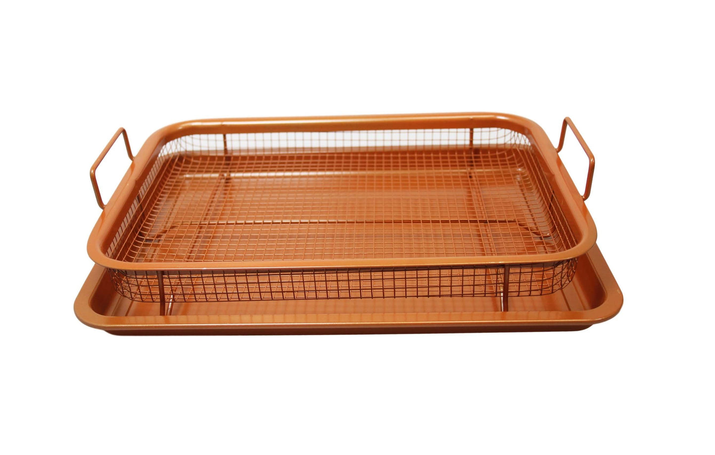 Rectangle Copper Crispy Oven Tray Set of 2 30 x 22 x 5 cm 6398