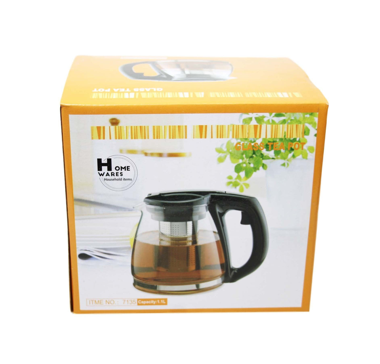 Glass Teapot with Steel Mesh Filter 1.1L 6421