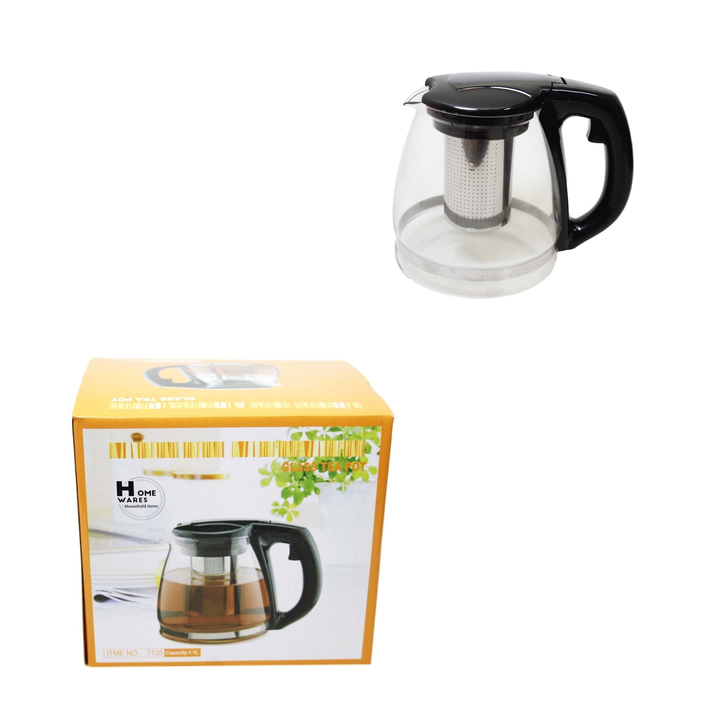 Glass Teapot with Steel Mesh Filter 1.1L 6421