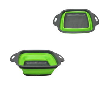 Collapsible Silicone Colander Strainer 23 x 18 x 8cm Assorted Colours 6054
