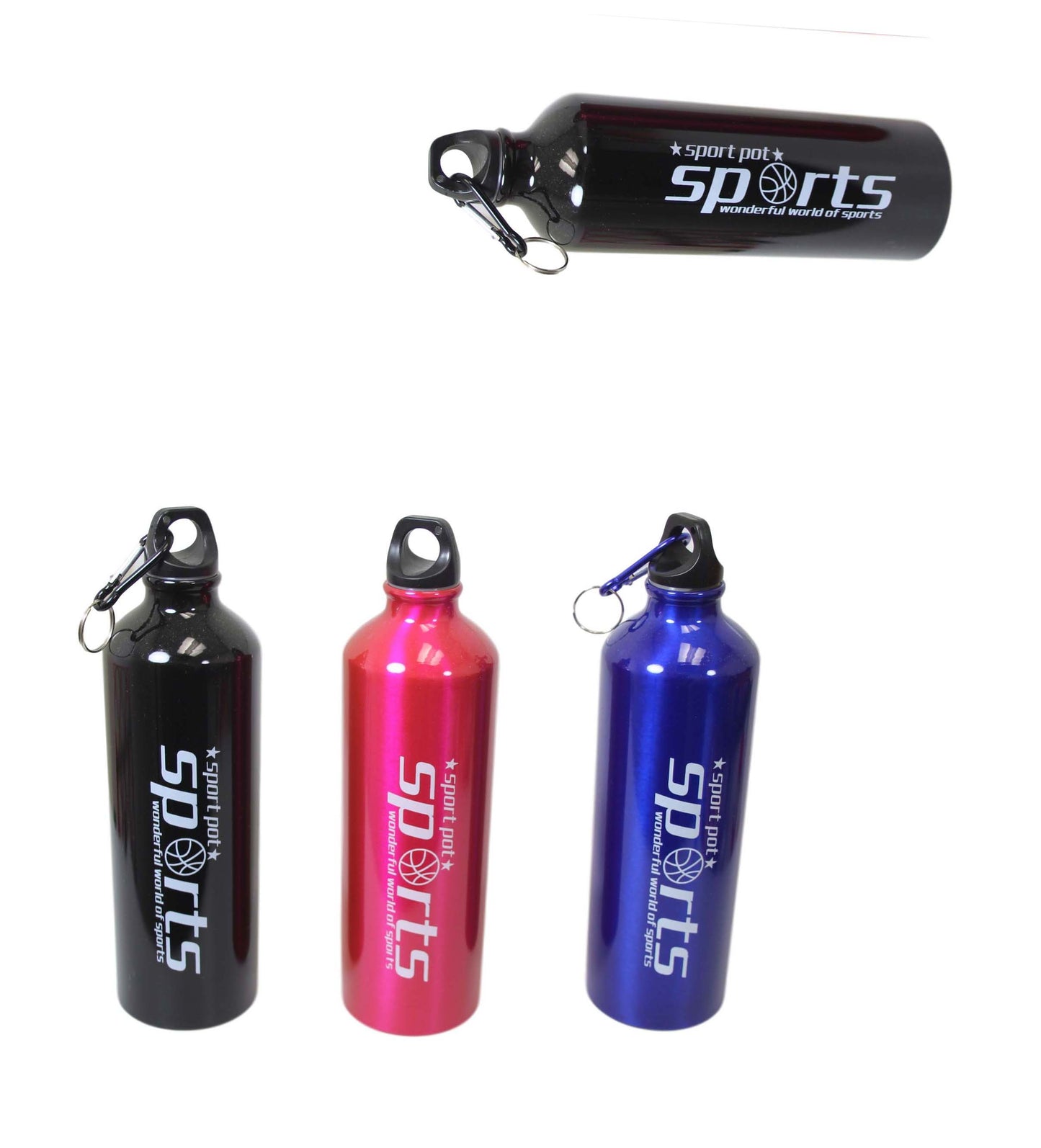 Metal Gym Sports Water Drinking Bottle 22 x 7 cm Assorted Colours 6486 A