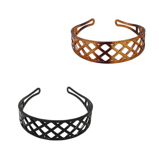 Girl's Plastic Wide Hair Head Band 3cm Assorted Colours 6497