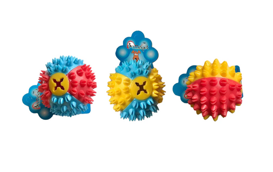 Spikey Dog Toy Treat Ball 7 cm Assorted Colours 6721