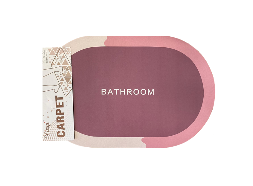 Bathroom Absorbent Bath Mat Long Oval 59cm Assorted Designs and Colours 6733