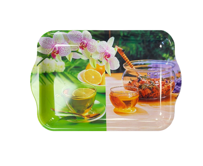 Plastic Tea Coffee Table Tray 30-34 x 23 cm Assorted Designs 6831