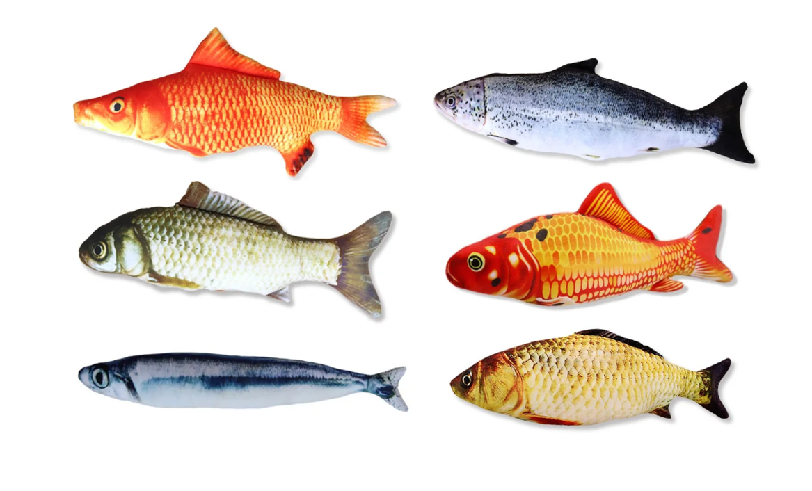 Pet Cat Soft Toy Stuffed Fish 18 cm Assorted Designs 6931