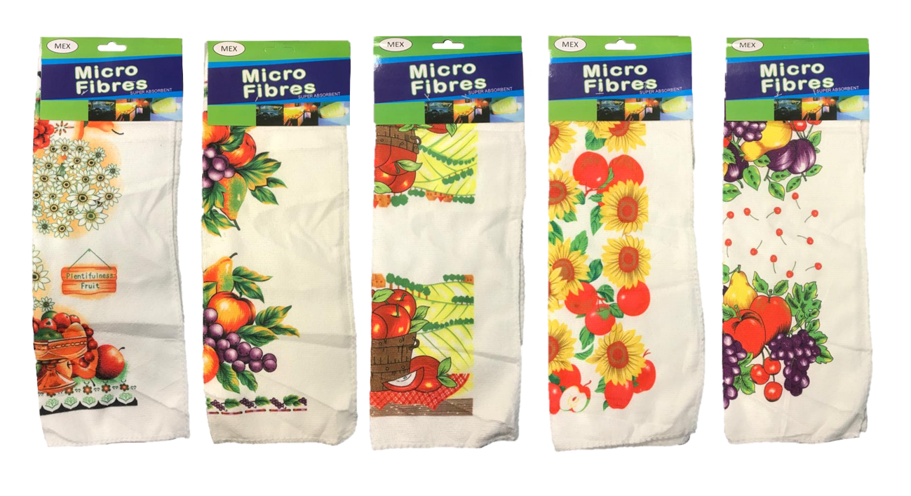 Microfibre Cleaning Cloth  with Fruit Print 30 x 40 cm Assorted Designs 6981