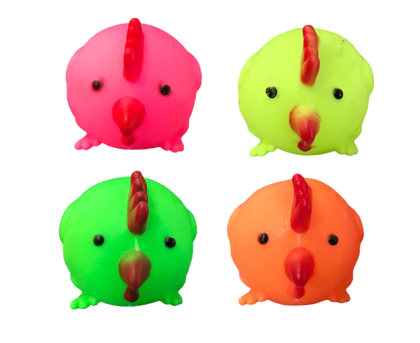 Pet Dog Toy Squeaky Round Chicken 7 x 9 cm  Assorted Colours 7092