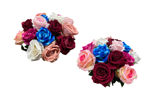 Plastic Artificial Fake Roses Single Stem Velvet Petals 50cm Assorted Colours SKU 7105