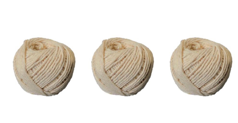 Cotton Cooking Twine Thread Rope 5 x 4 cm Pack of 3 7229