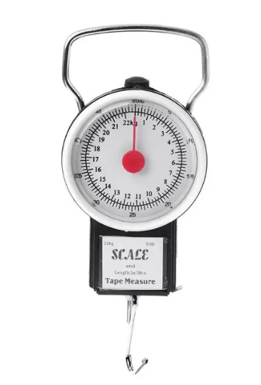 Portable Mechanical Luggage Weighing Scale with Tape Measure 22kg 11 x 7.5 cm 7240