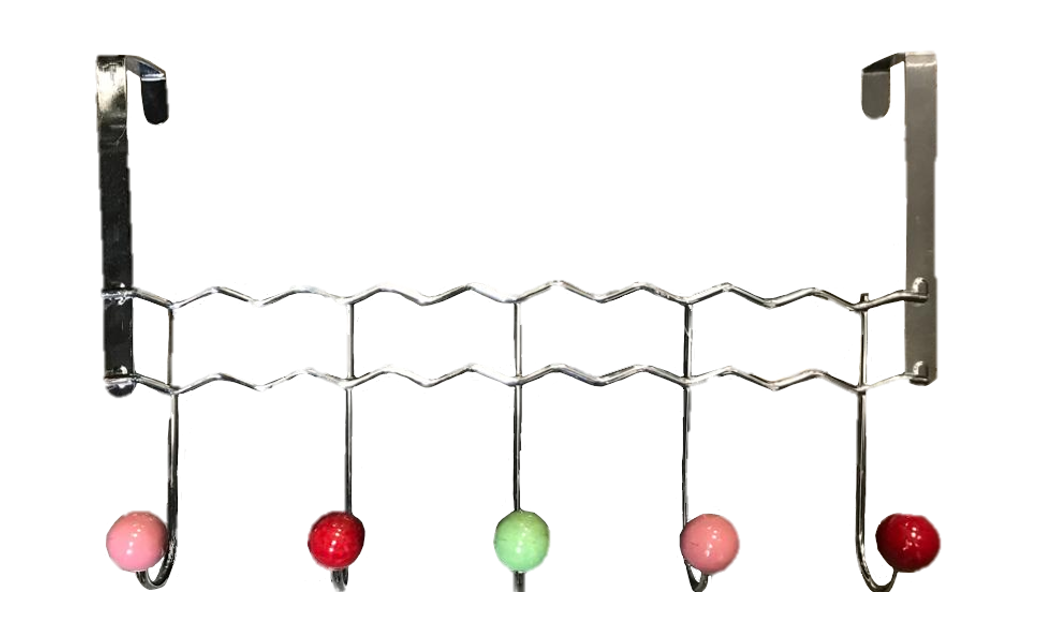 Metal Coat Hook 5 Door Hanger Rack 40 x 25 cm 7301