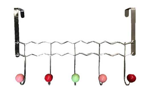 Metal Coat Hook 5 Door Hanger Rack 40 x 25 cm 7301