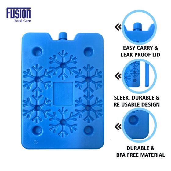 Freezer Ice Pack Block 24 x 15 x 1.3cm Pack of 4 Assorted Colours 7329