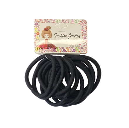 Black Hair Bobble Elastic Tie Pack of 12 7332