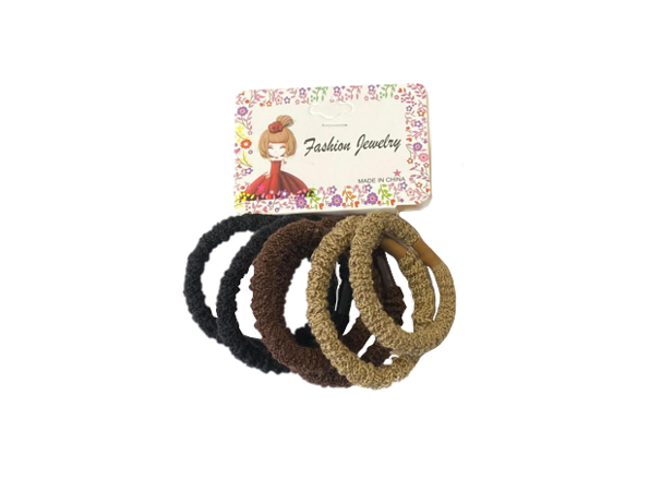 Hair Bobble Elastic Tie Pack of 6 Assorted Colours 7336