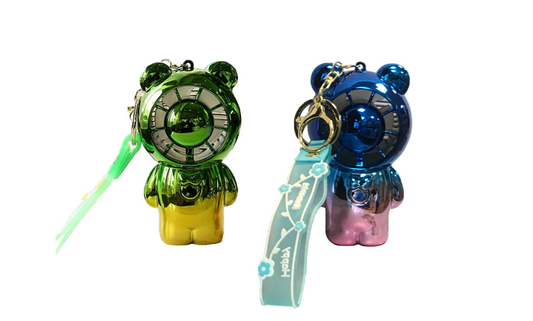 Mini Electric Hand Fan Bear Shape 6 x 12.3 x 5 cm USB Rechargeable Assorted Colours 7414