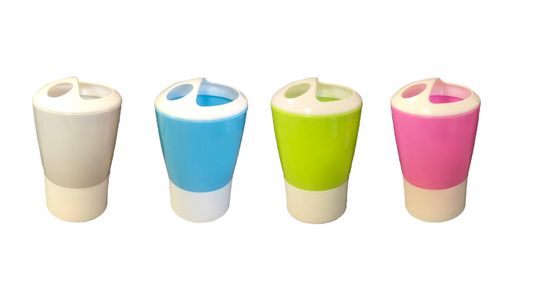 Plastic Toothbrush Holder Cup 11 x 7 cm Assorted Colours 7455