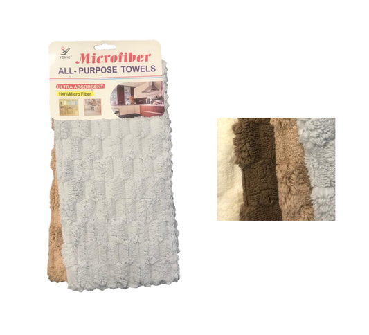 Microfibre Kitchen Towel Cloth 30 x 30 cm Pack of 2 Assorted Colours 7468