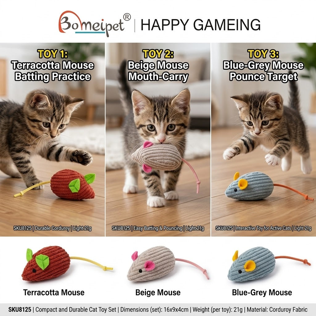 Cat Mouse Toy Play Ball 16x9x4cm 21g SKU8125