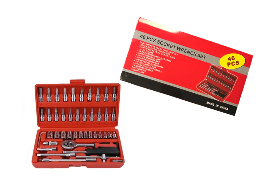 46 PCS  Metal Socket Wrench Set 7507