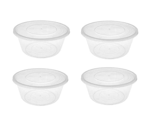 Disposable Plastic Round Food Container 10oz / 300ml Pack of 6 SK29000