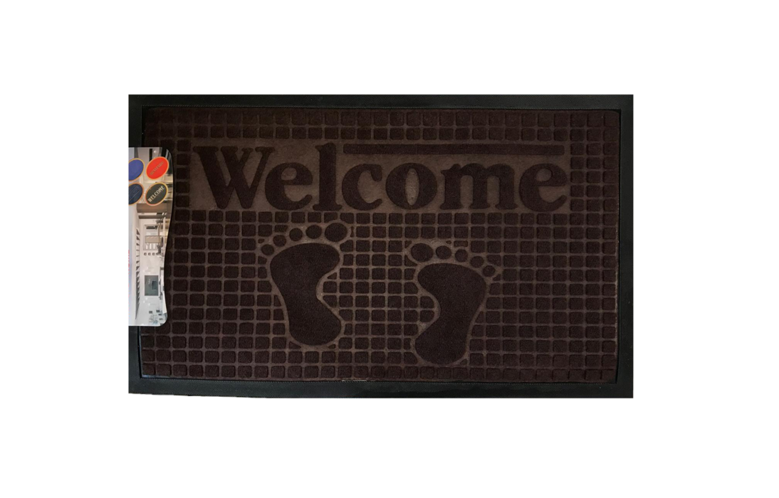 Rectangular Door Mat with Welcome 45 x 75 cm Assorted Designs and Colours 7535
