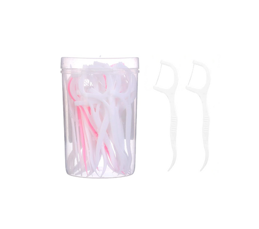 Dental Floss Toothpicks in Plastic Heart Shaped Container 7601