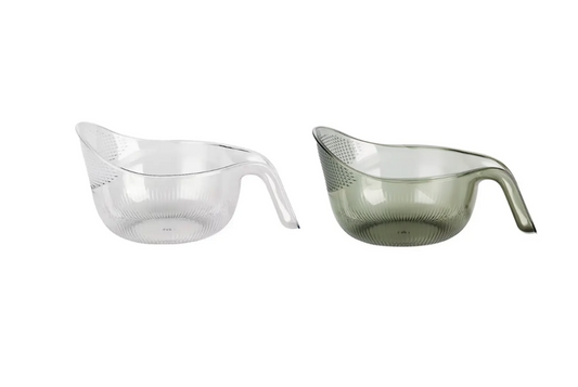 Kitchen Transparent Plastic Water Scoop Ric Drainer Colander 20 x 19 cm Assorted Colours 7612