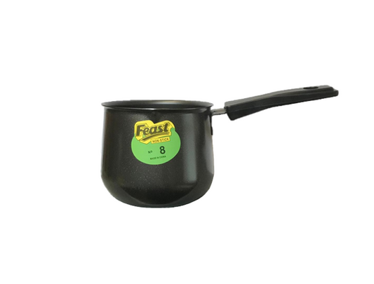 Small Tea / Coffee / Milk Pot Pan with Handle No. 8 10 x 20.5 x 8.5cm Black 7632