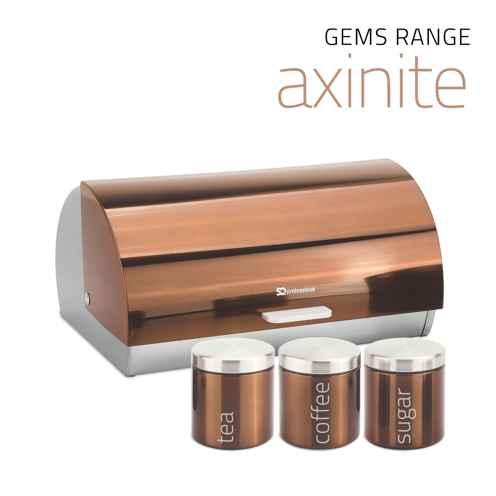 SQ Professional Gems Metal Bread Bin with 3 Canisters Axinite 7668