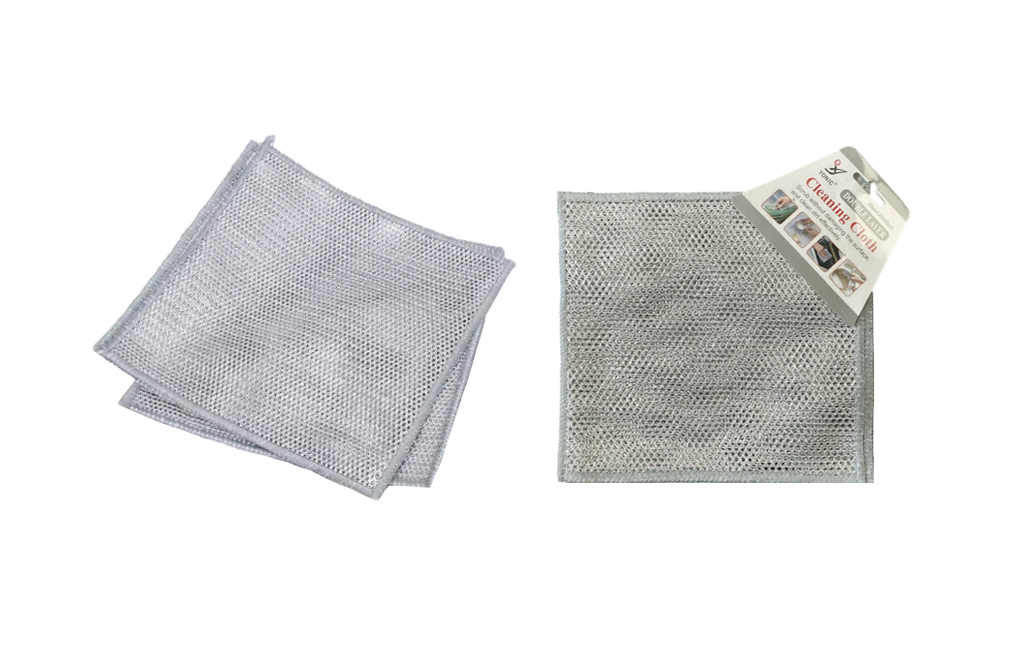 Double Layer Metal Wire Scourer Cleaning Cloth 20 x 20cm Pack of 5 7868