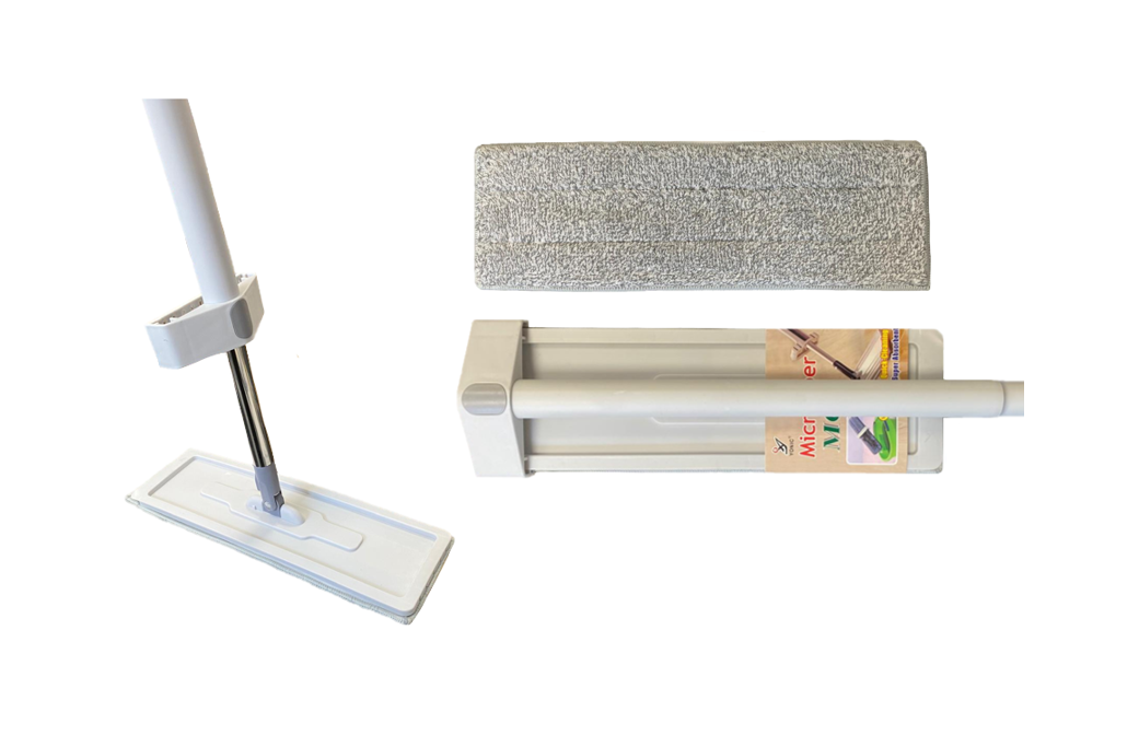 Foldable Microfibre Flat Floor Mop with Wringer Slider 130cm 7869