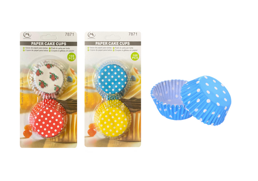 Paper Cupcake Muffin Cases Liners 100pcs Assorted Colours and Designs 7871