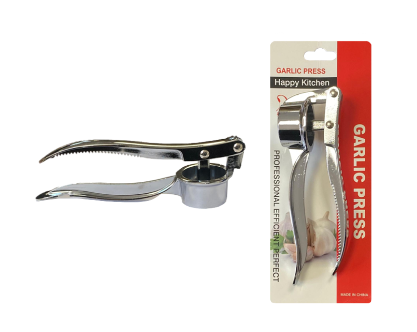 Metal Garlic Clove Squeezer Press Crusher with Toothed Handle 16.5cm 7872