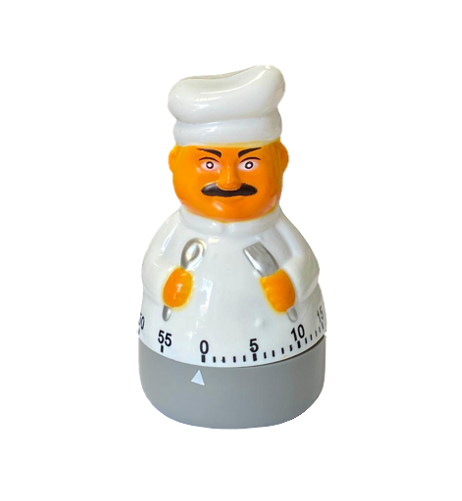 Plastic Little Chef Shaped Kitchen Cooking Timer 60 Minutes 10cm 7873