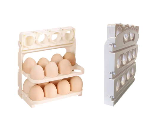 Foldable Plastic Refrigerator Egg Holder Storage Box Rack 3 Tier 24 Eggs 7881