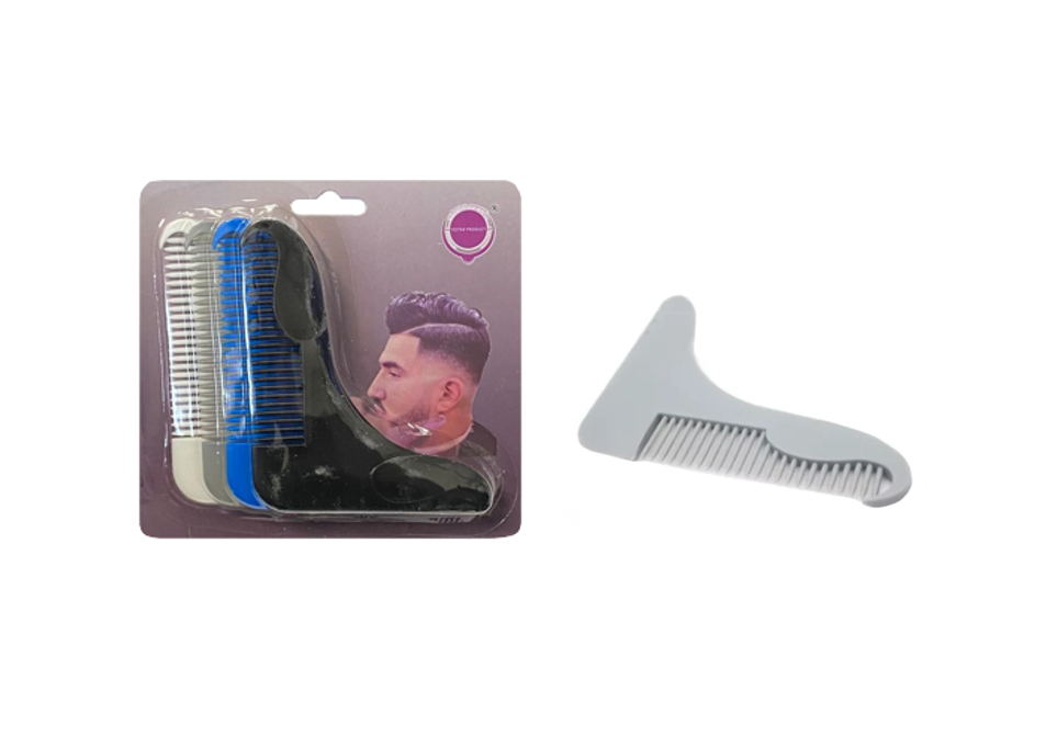 Plastic Barber Hair Beard Styling Clipper Guide Comb 9.5 x 11.5cm Pack of 4 Assorted Colours 7897