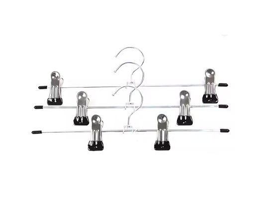 Metal Wardrobe Clothes Trousers Pants Skirt Hanger 28cm Pack of 3 7901