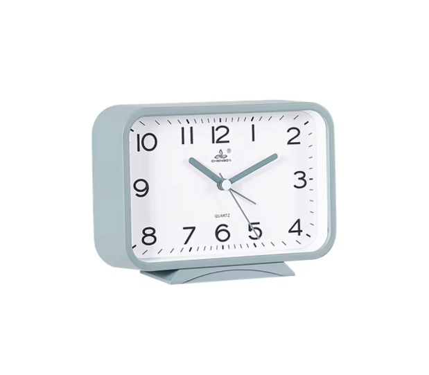 Rectangular Plastic Analogue Alarm Clock 10 x 14.5 x 4.2cm Assorted Colours 7907