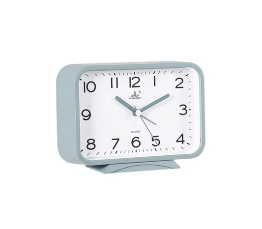 Rectangular Plastic Analogue Alarm Clock 10 x 14.5 x 4.2cm Assorted Colours 7907