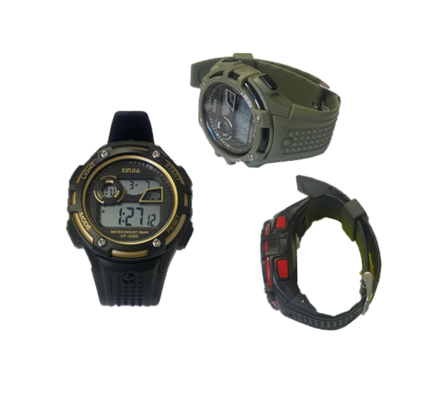Xinjia Water Resistant Plastic Digital Sports Watch CF425D Assorted Colours 7912