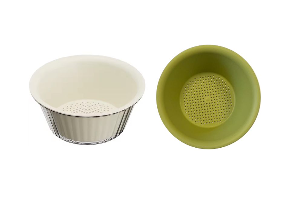 Plastic Round Fruit Washing Basin Bowl with Strainer 16 x 16 x 7cm Assorted Colours 7917