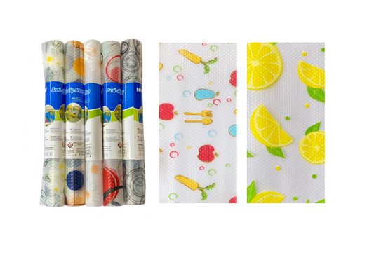 Kitchen Storage Fridge Cupboard Drawer Anti-Slip Mat Liner with Print 30 x 90cm Assorted Designs 7919